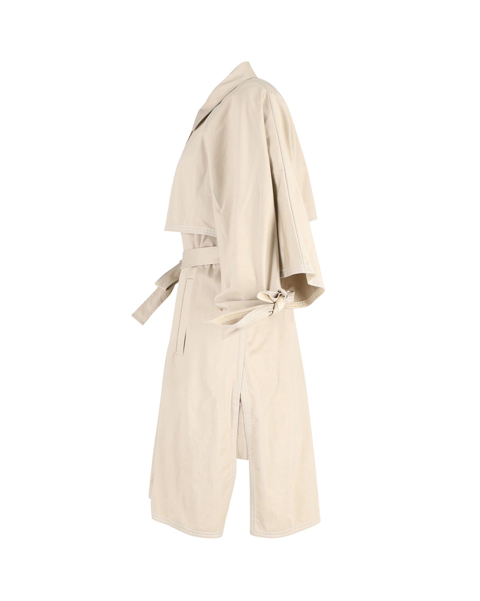 Chloe Belted Trench Coat in Beige Cotton