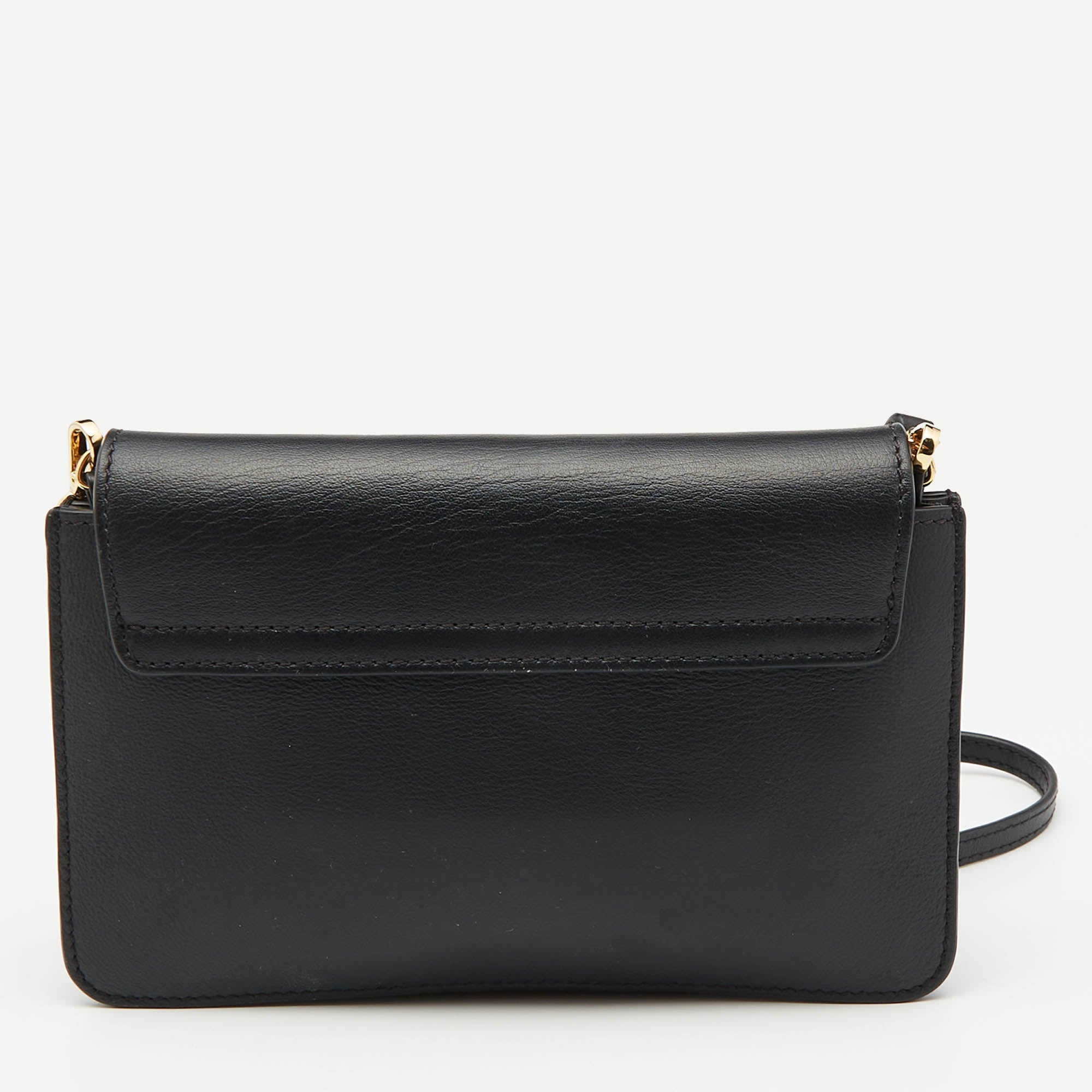 Chloe Black Leather Drew Bijou Clutch Bag
