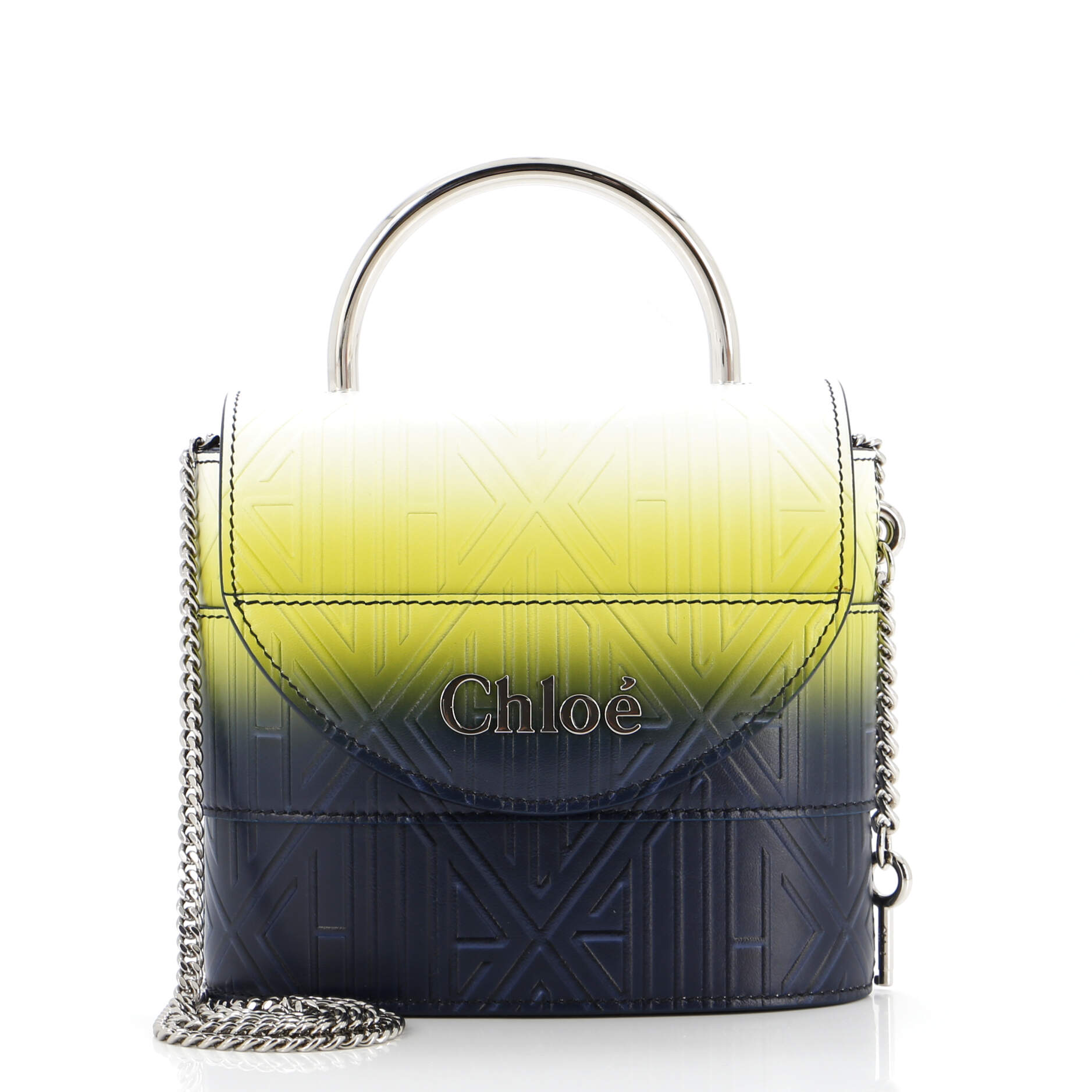 Chloe Aby Lock Bag Embossed Leather Small