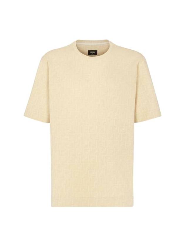 Fendi All-Over Logo Short Sleeve T-Shirt Beige