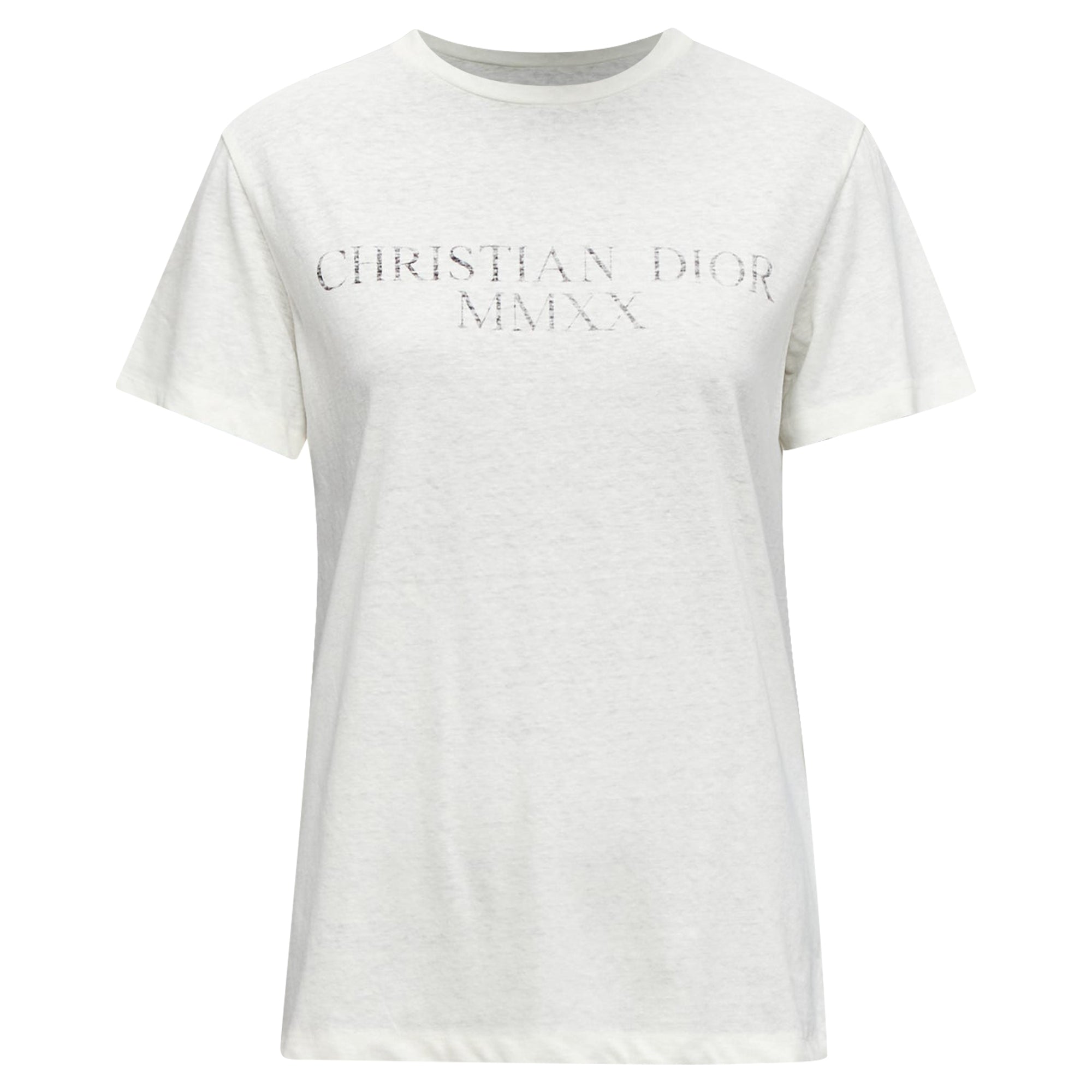 Dior MMXX Together Apart Print Washed Cotton Linen Sleeve Tshirt