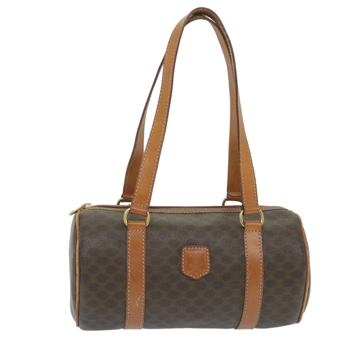 CELINE Macadam Canvas Shoulder Bag PVC Leather Brown ep2173