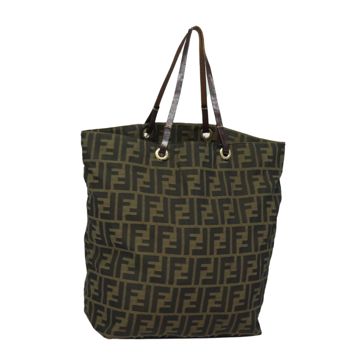 FENDI Zucca Canvas Tote Bag Brown Blackep4646
