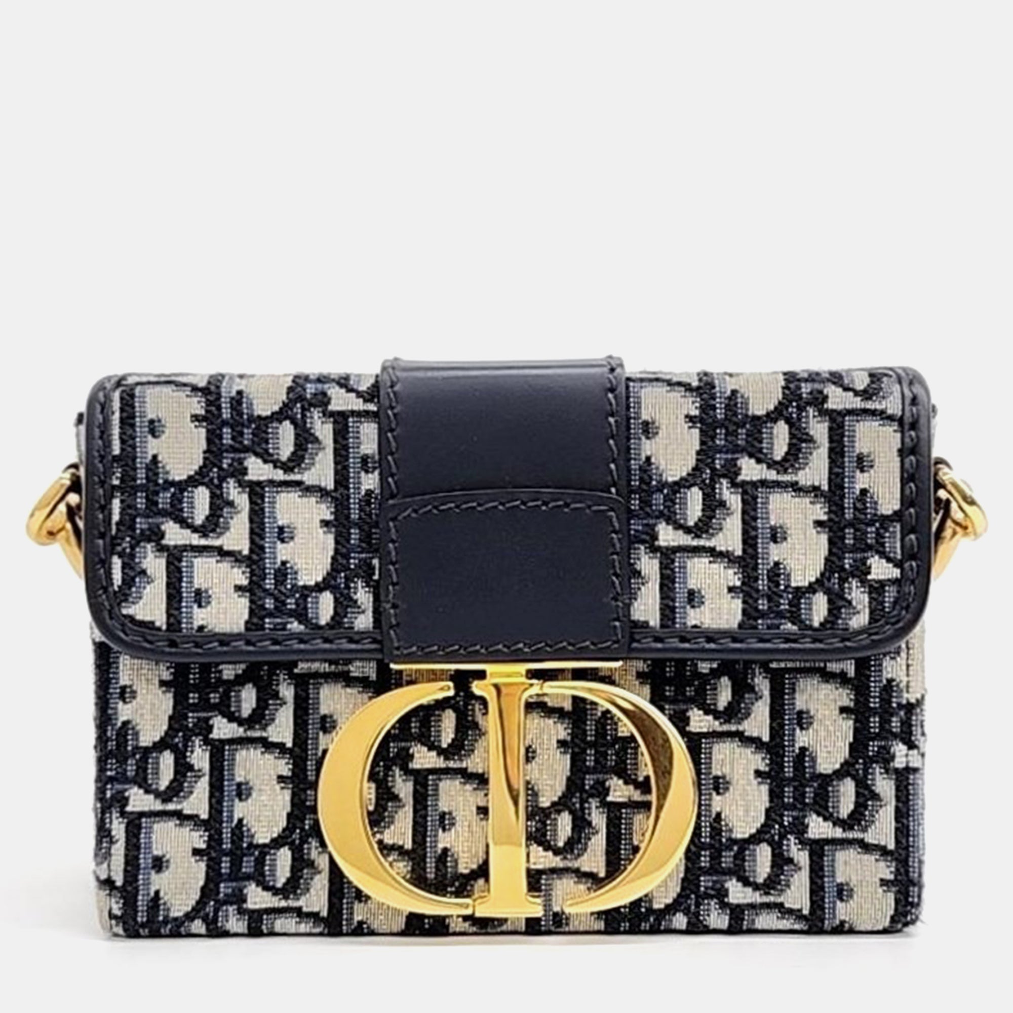 Dior Christian Fabric Leather Oblique Montaigne 30 Shoulder Bag