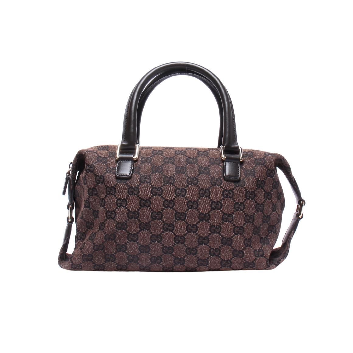 Gucci Mini Boston In Brown Monogrammed Canvas IT3PQLATBJYG
