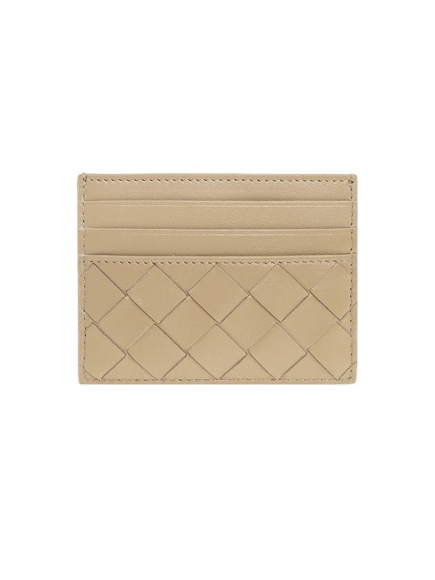 Bottega Veneta Intrecciato Leather Card Wallet Taupe