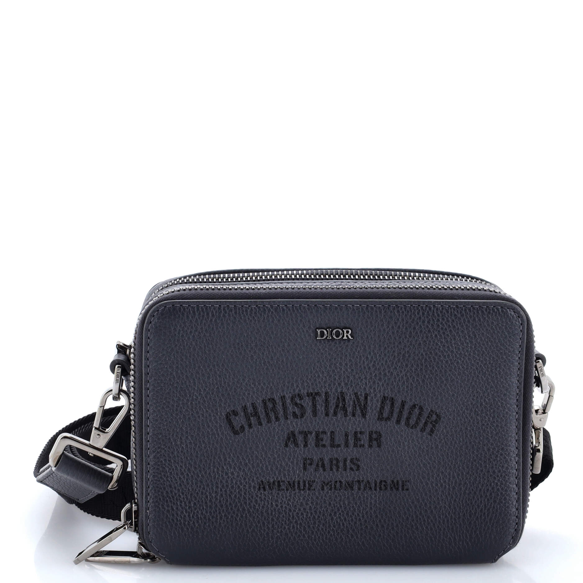 Dior Double Zip Crossbody Pouch Leather