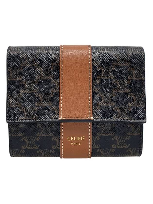 CELINE Celine 10D572BZ9 Triope Canvas 3 fold Ring Wallet