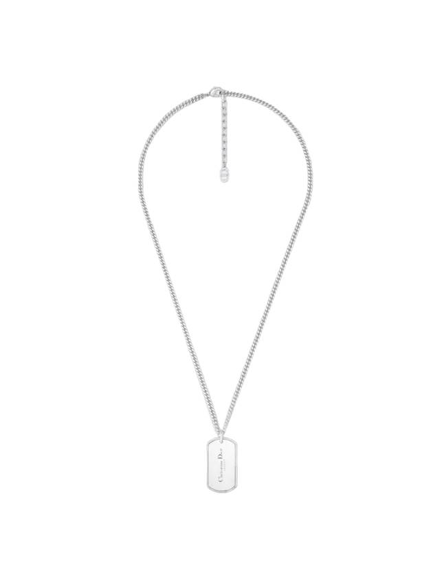 CD Plate Pendant Necklace Silver Dior