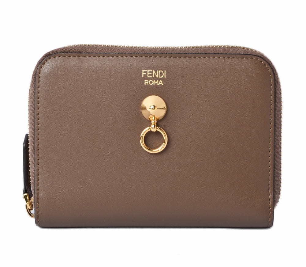 Fendi Leather Zip Wallet Brown/Black 8M0401