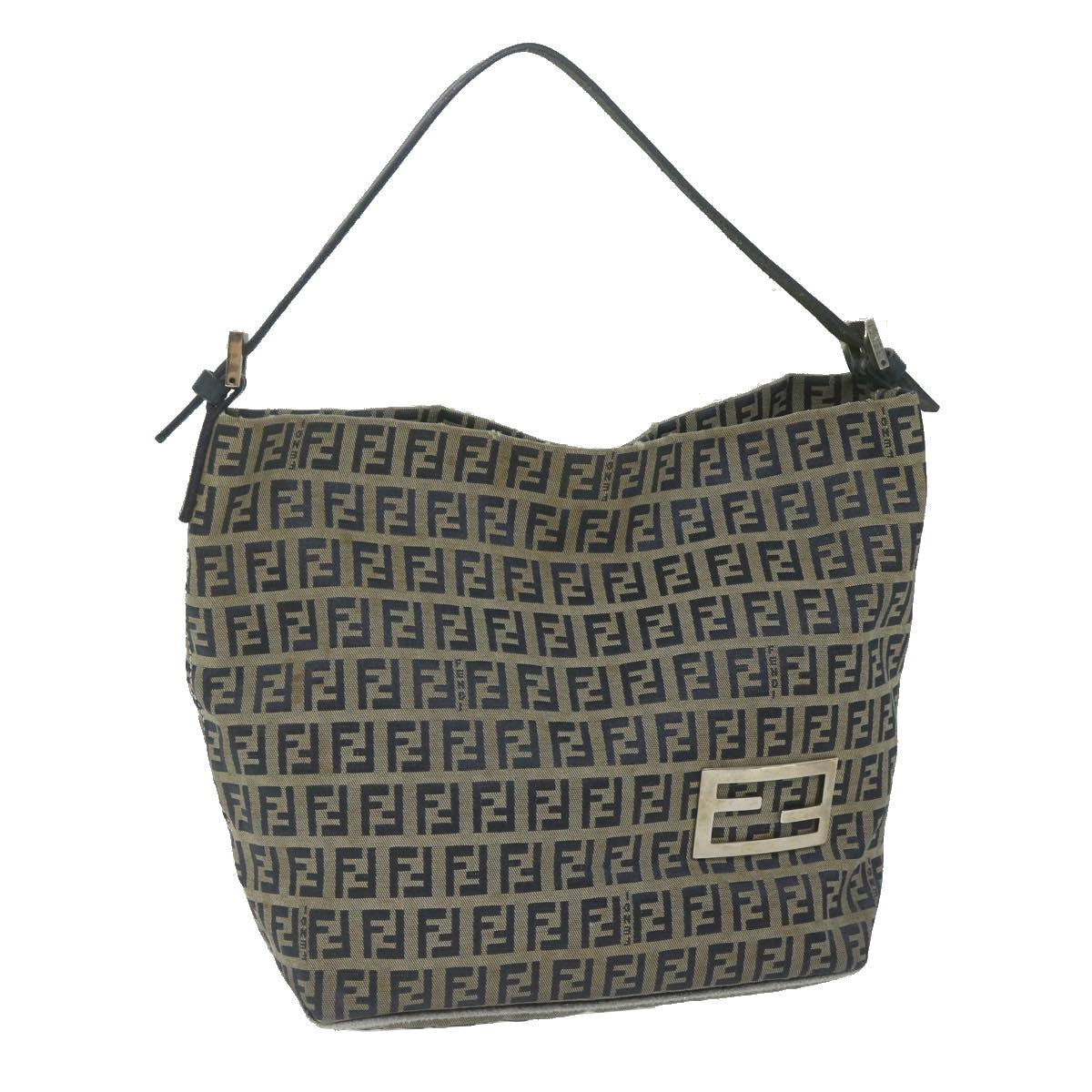 FENDI Zucchino Canvas Shoulder Bag Navyfm3014