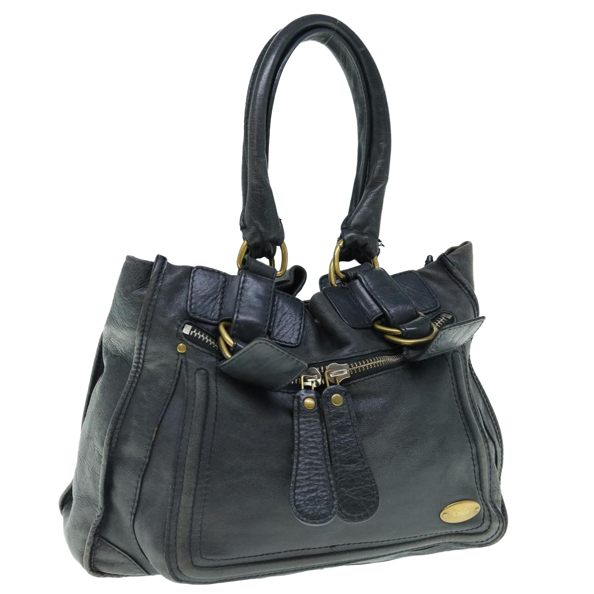 Chloe Shoulder Bag Leather Black fm3114