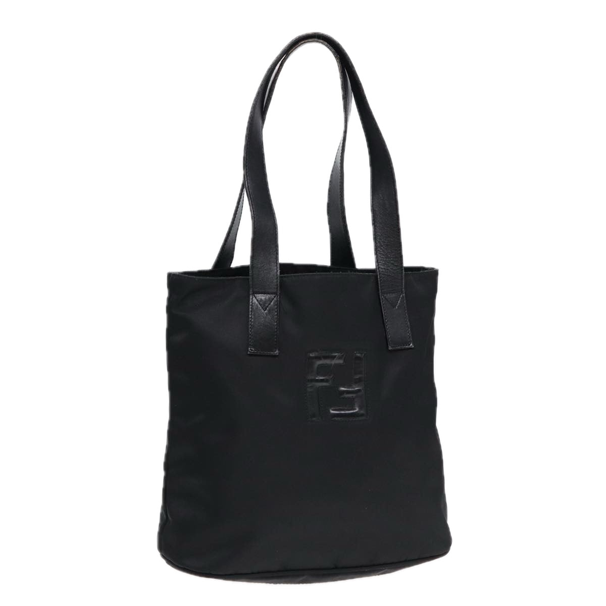 FENDI Tote Bag Nylon Silver Blackfm3779