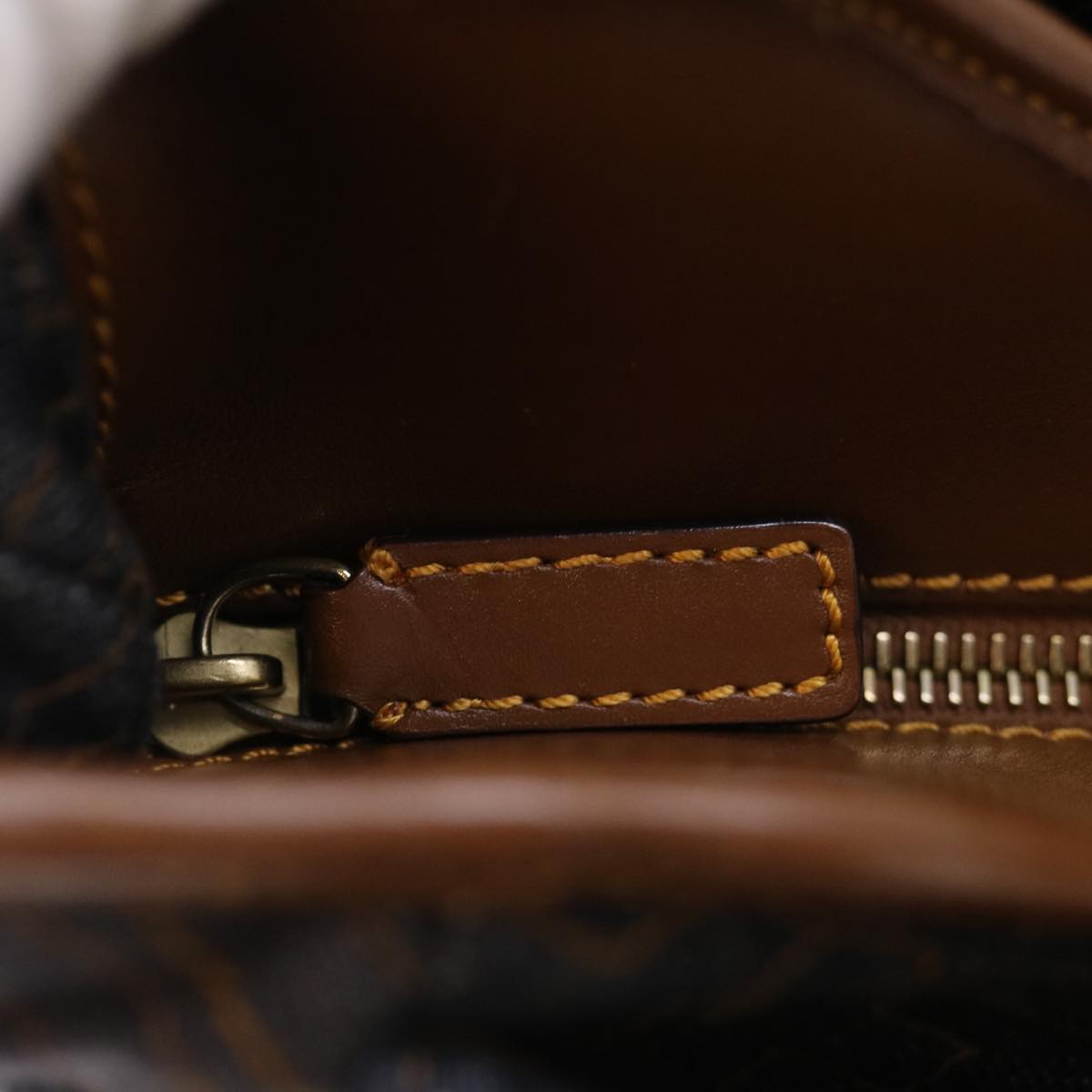 FENDI Zucca Canvas Shoulder Bag Navy Brownhk1233