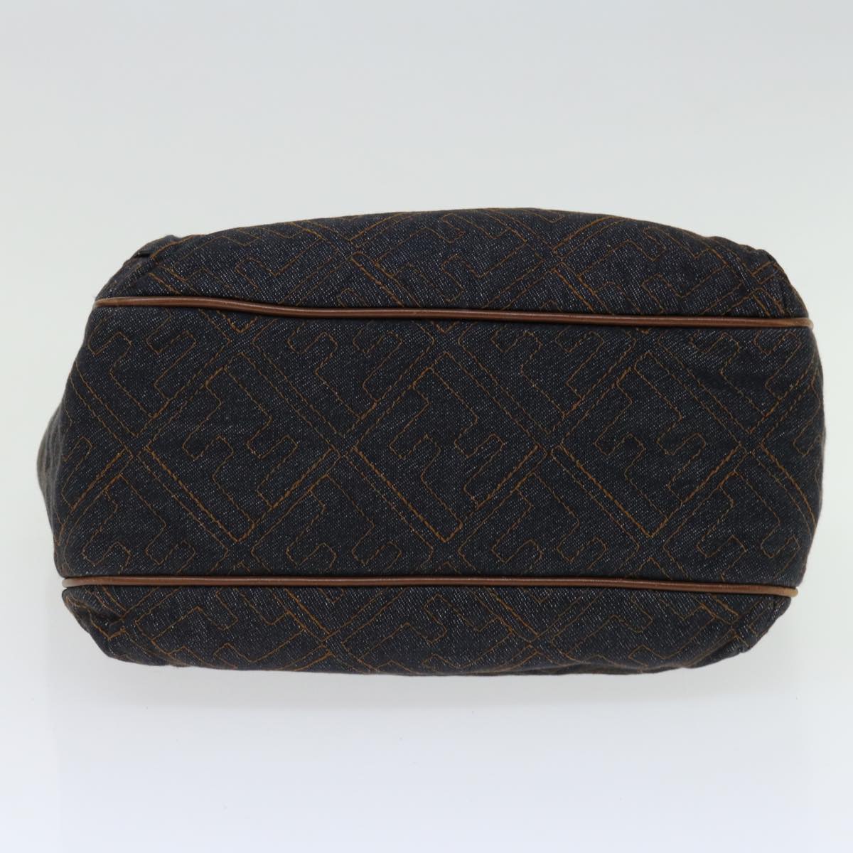 FENDI Zucca Canvas Shoulder Bag Navy Brownhk1233