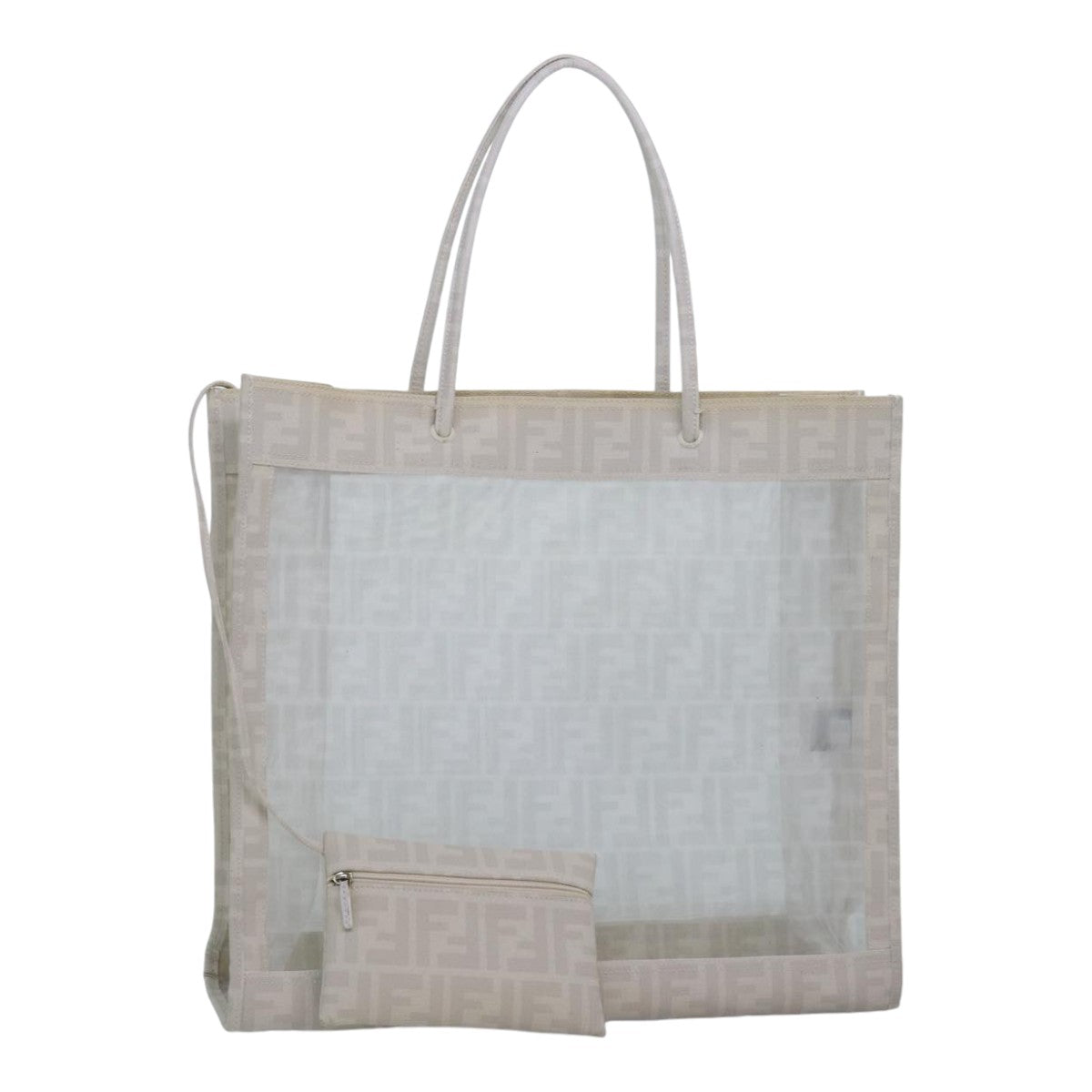 FENDI Tote Bag Nylon White Silverhk1586
