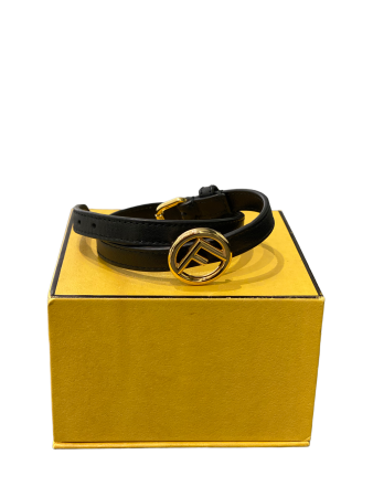 Fendi Black F Double Wrap Bracelet