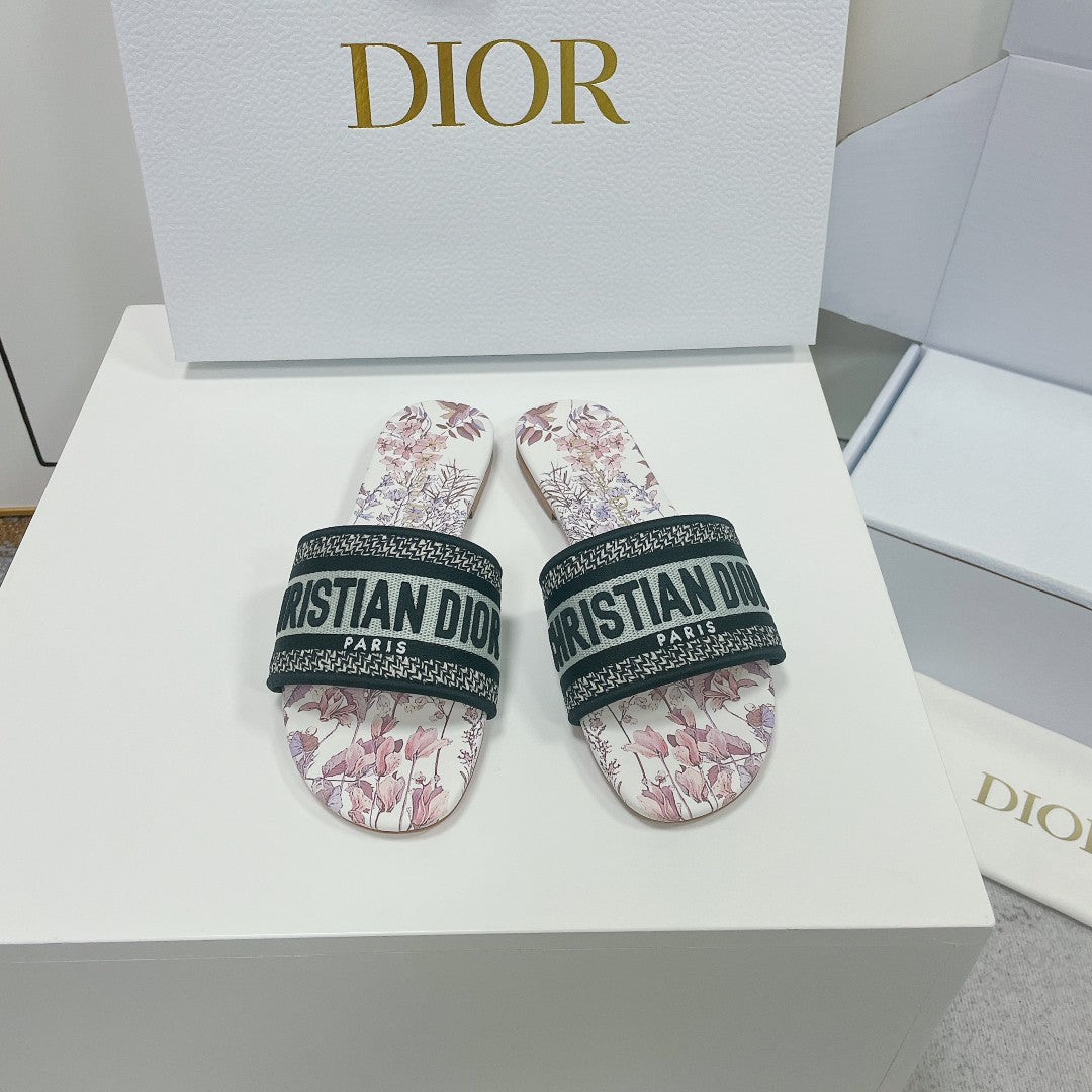DIOR Mule Dway Slide 10mm Multi Motifs Style 1