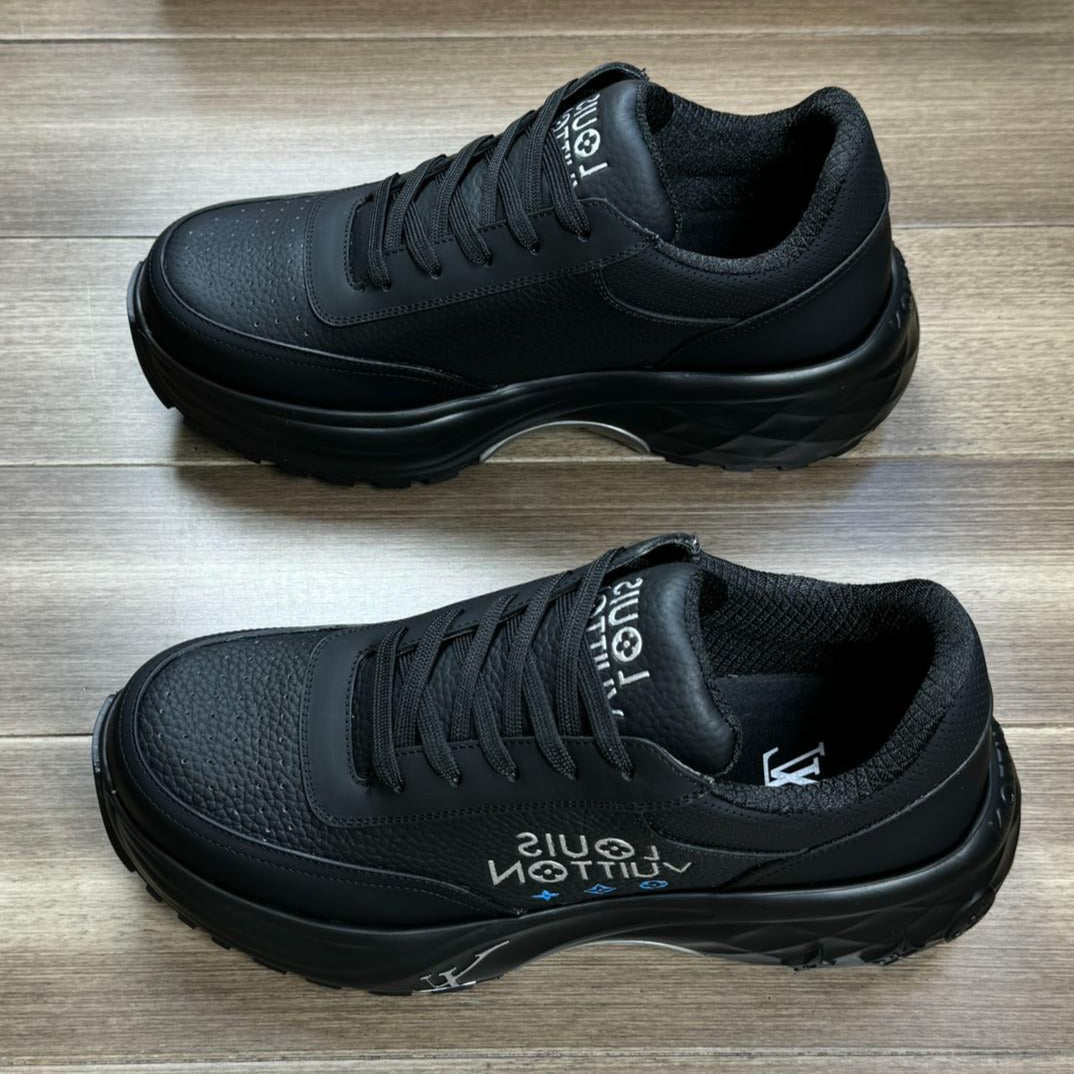 Louis Vuitton SPORT SNEAKER IN BLACK CALFSKIN WITH LOGO