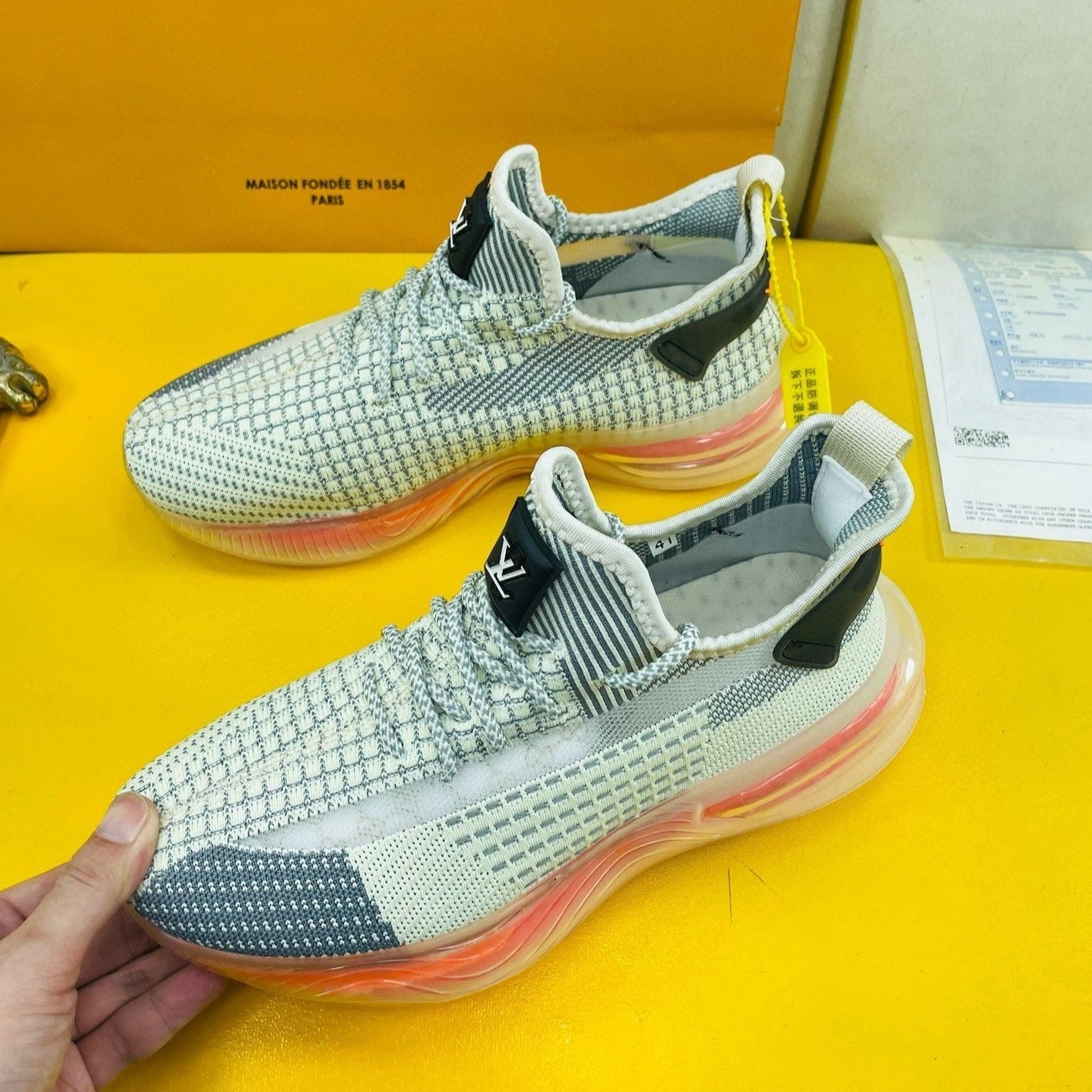 Louis Vuitton SNEAKER IN GREY ASH BREATHABLE MESH FABRIC