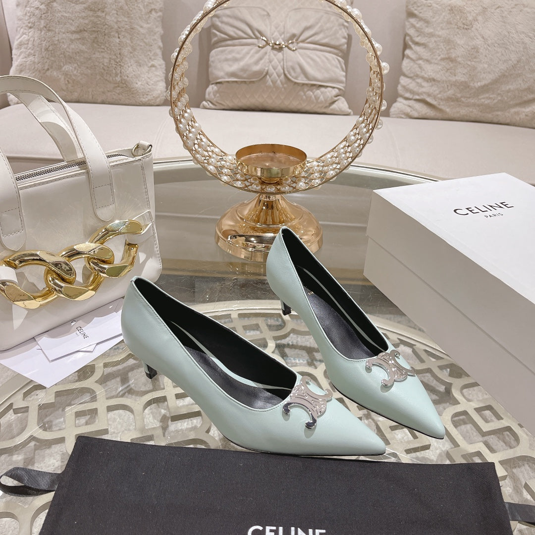 Celine HIGH-HEELS 5 CM IN POWDER BLUE CALFSKIN