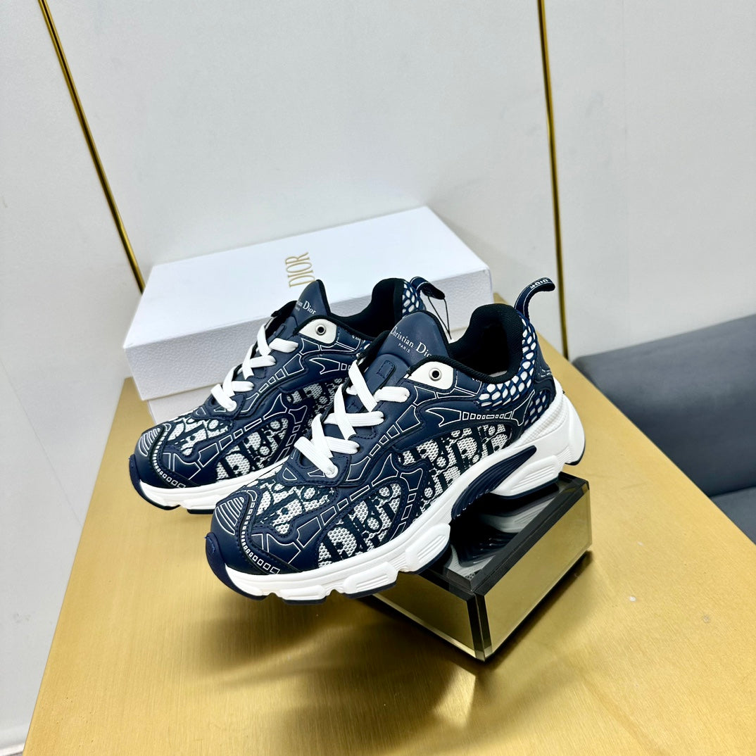 DIOR Chrono Sneaker 40mm In Navy Blue Mesh Fabric 994568