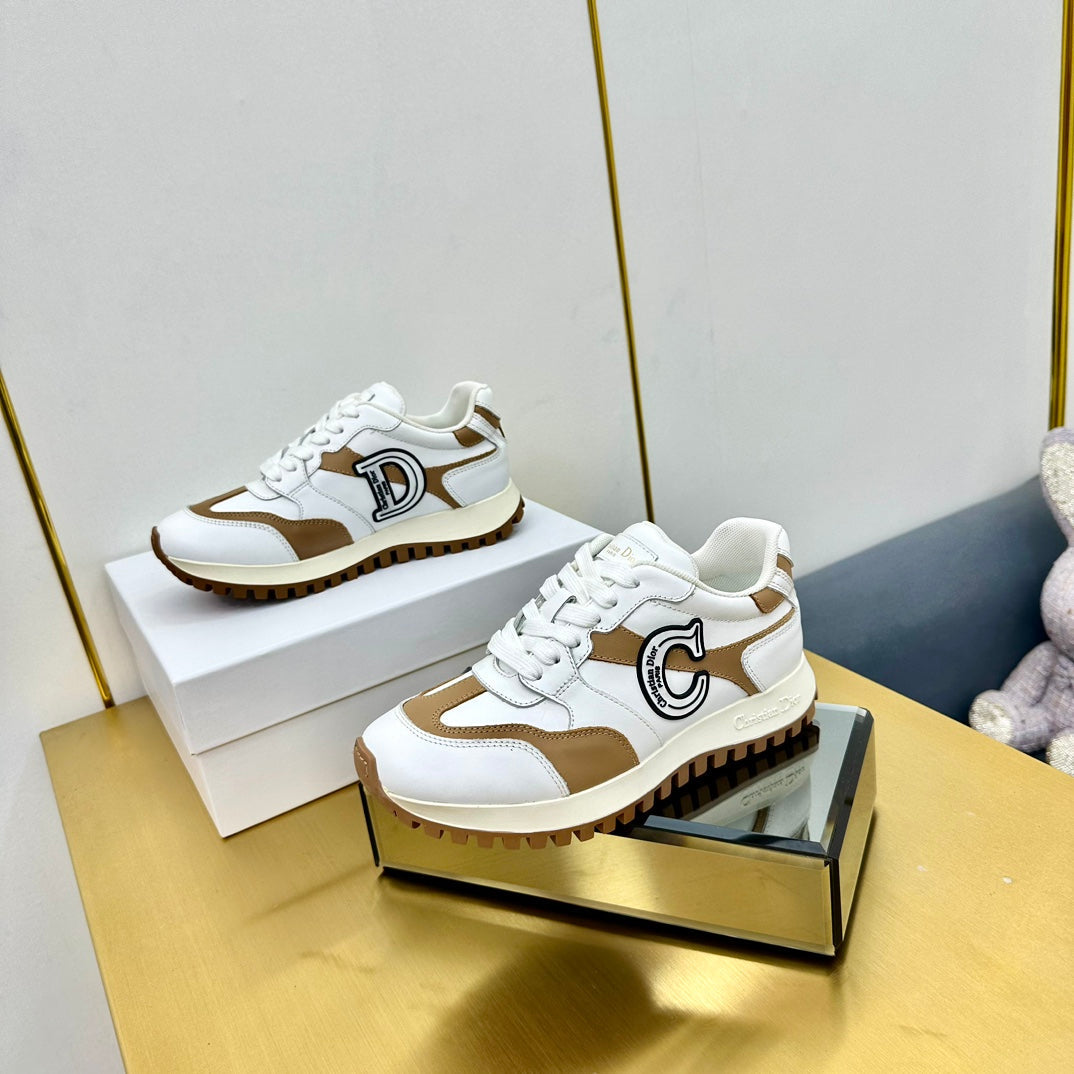 DIOR C'est DIOR Sneaker White Mix Brown Cowhide 111734