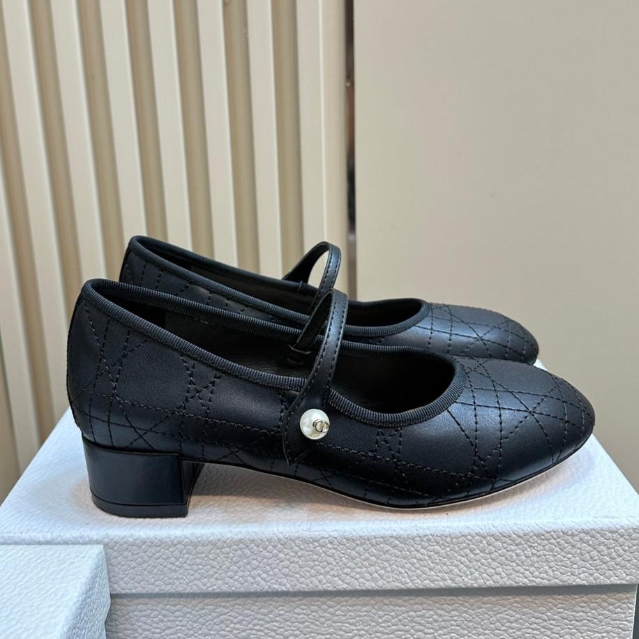 DIOR Ballet Pump Black Soft Cowhide