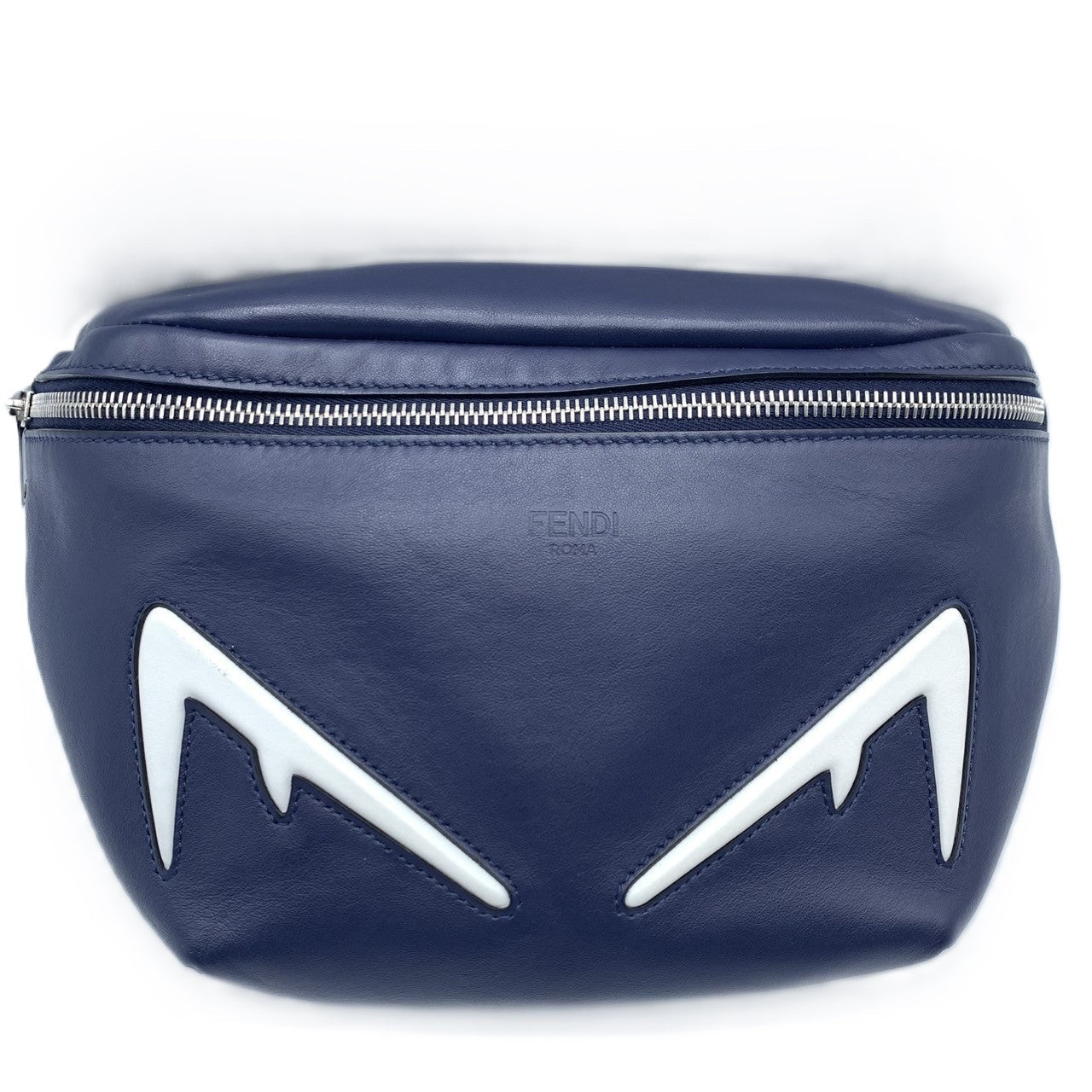 Fendi Bugs Eye Leather Waist Bag Navy