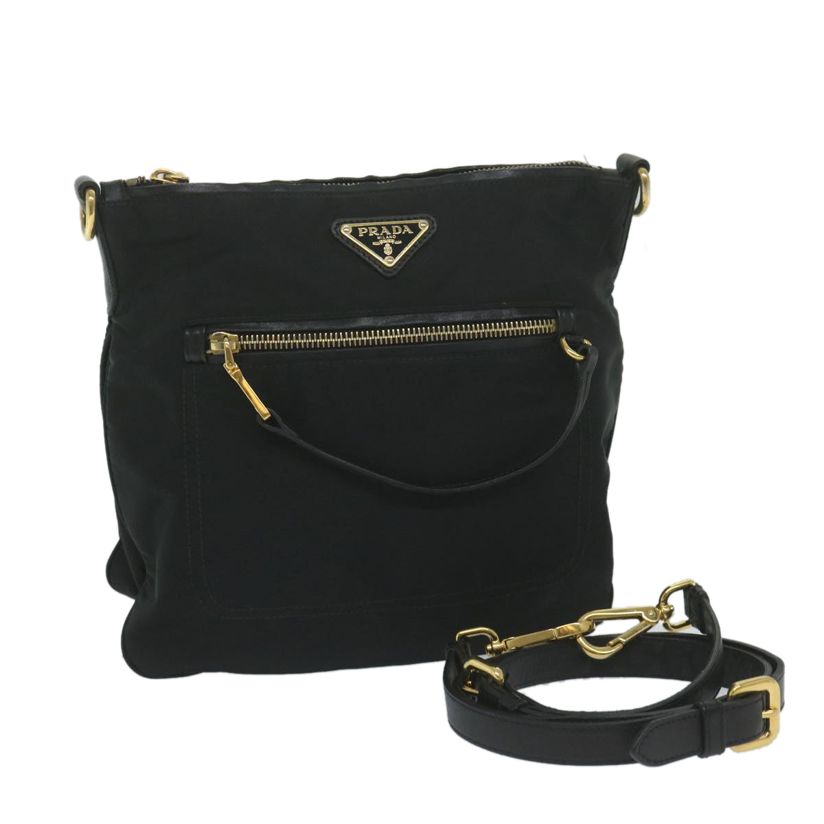 PRADA Shoulder Bag Nylon Black ki4045