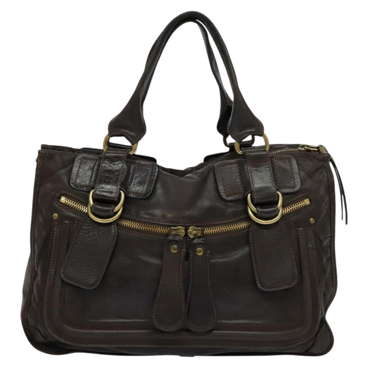 Chloe Bay Hand Bag Leather Brown ki5335