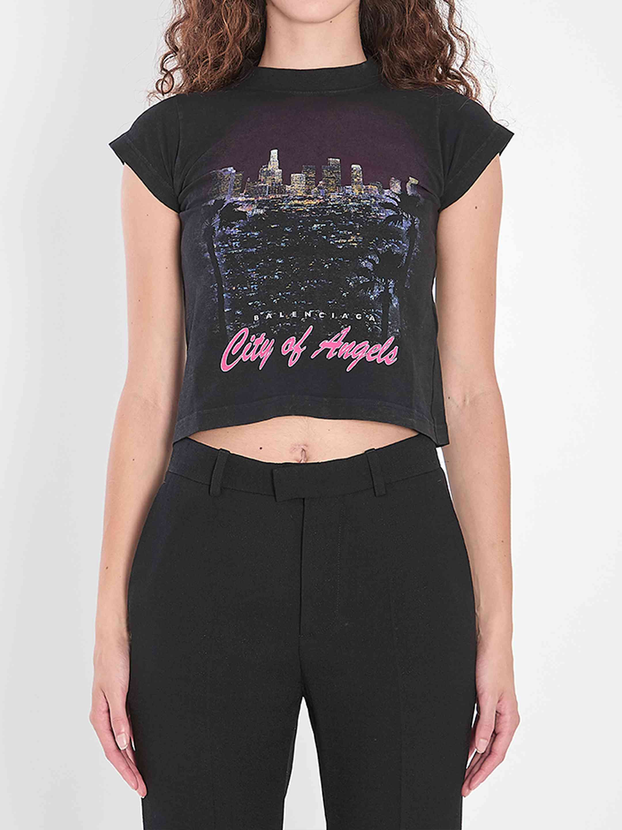 Balenciaga Women Shrunk City Of Angels T-Shirt