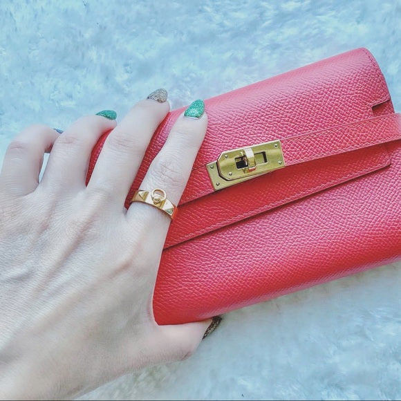 HERMES Collier de Chien rose gold ring