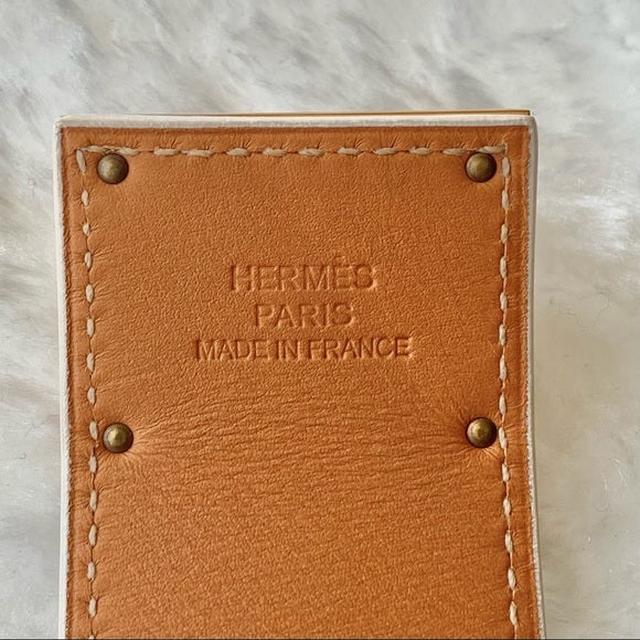 HERMES Kelly Dog leather bracelet white/ gold