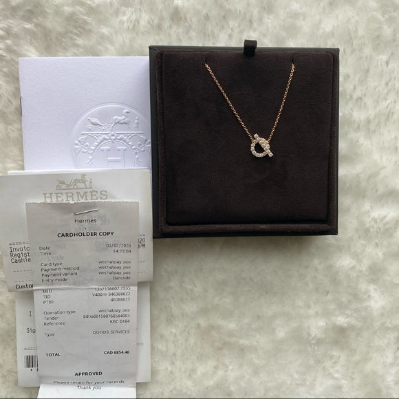 HERMES Finesse pendant 750gold&diamond necklace