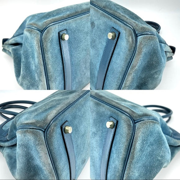 HERMES suede blue Birkin 35cm
