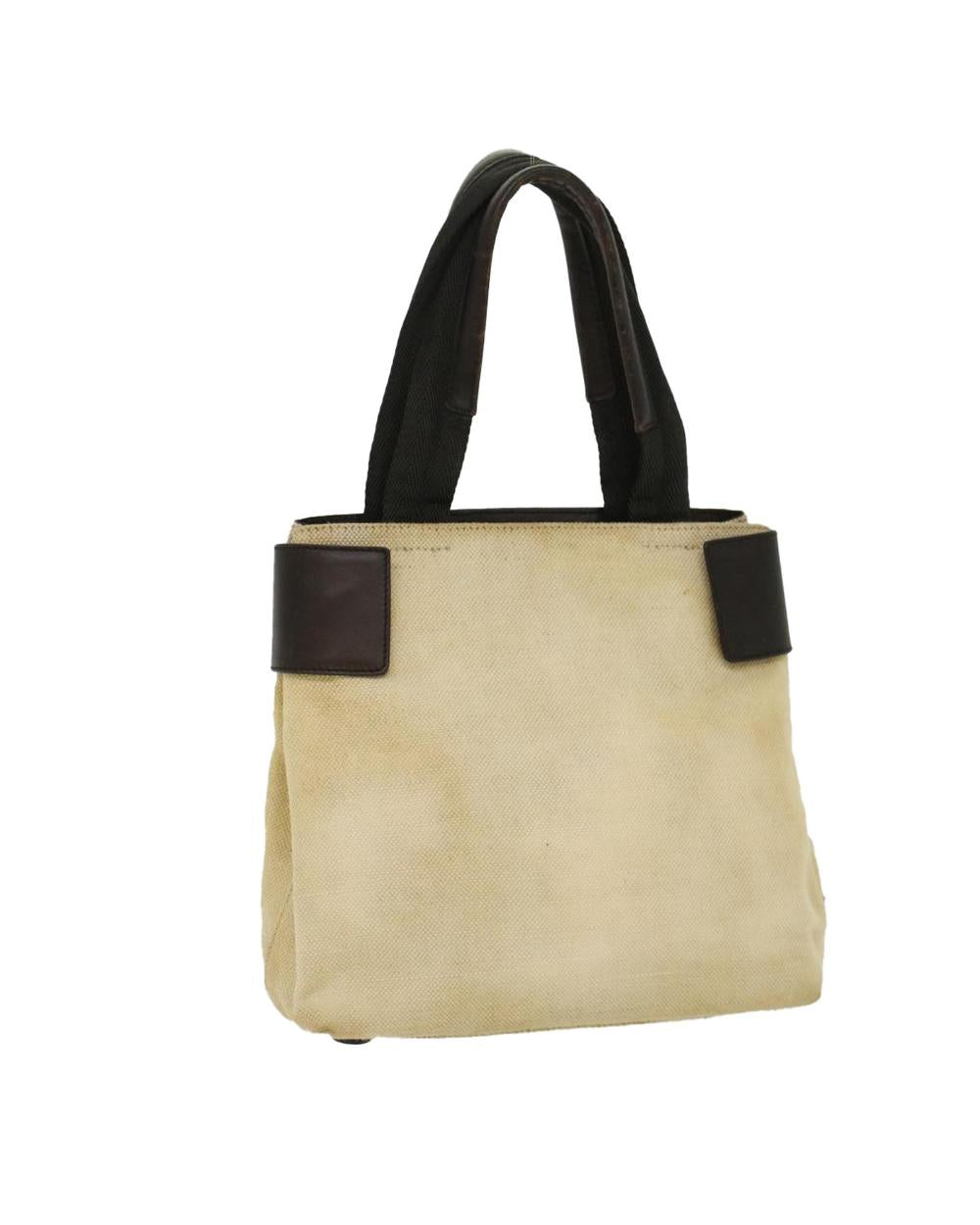 Beige Canvas Prada Handbag