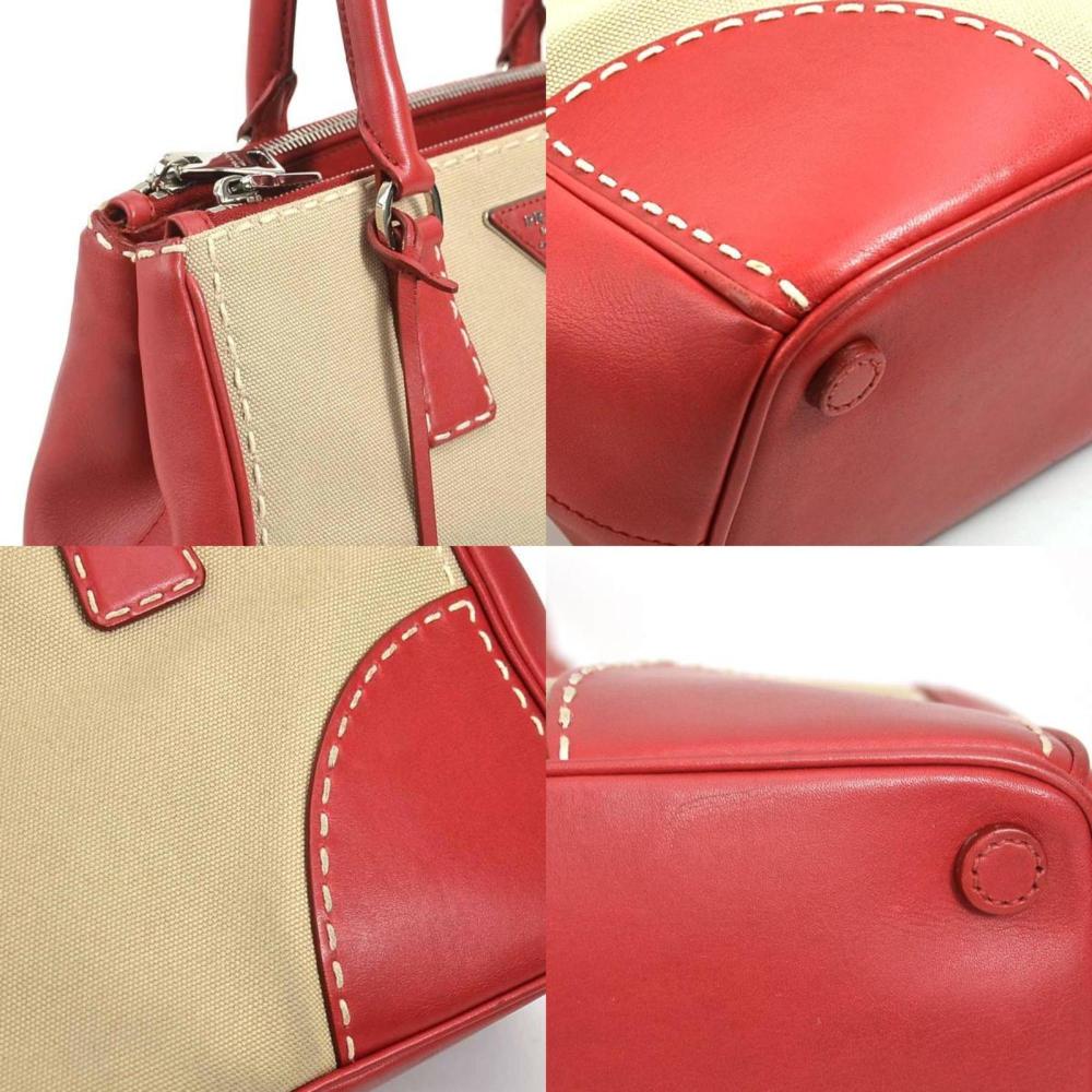 Beige Canvas Prada Handbag