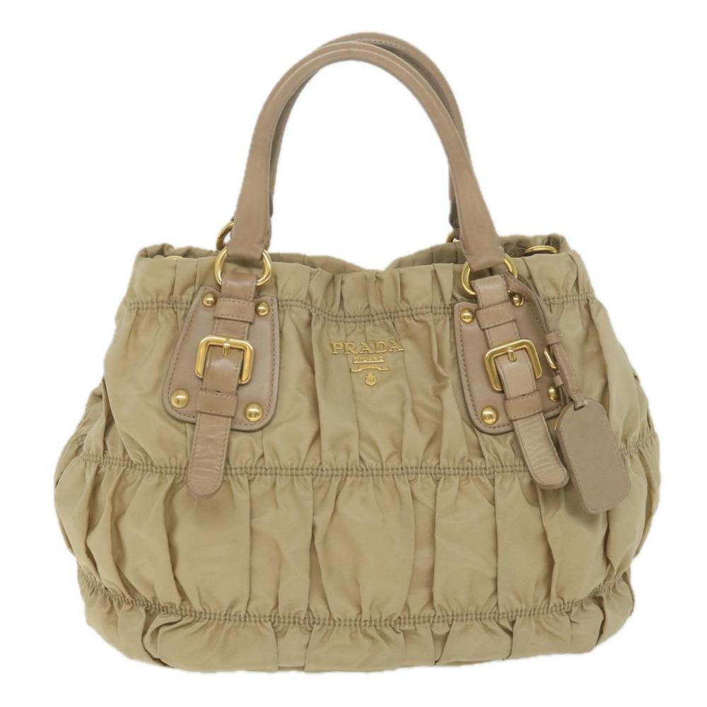 Beige Fabric Prada Handbag