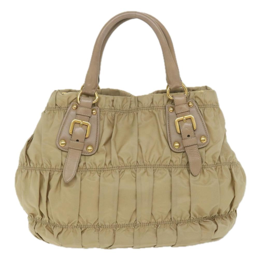 Beige Fabric Prada Handbag