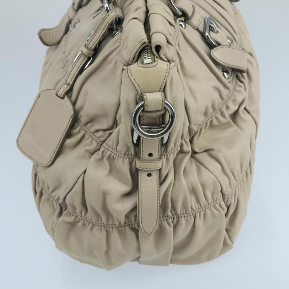 Beige Leather Prada Handbag