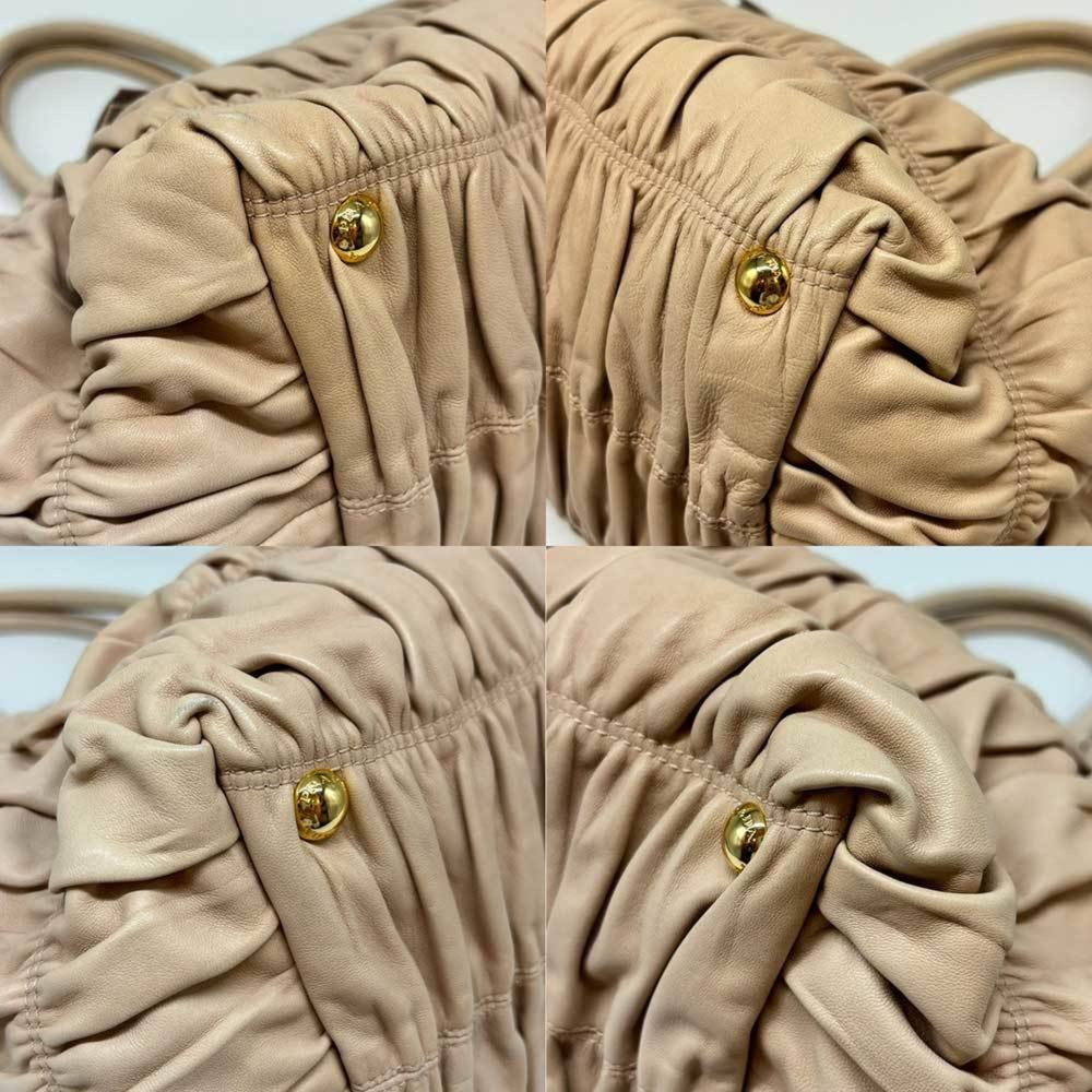 Beige Leather Prada Handbag