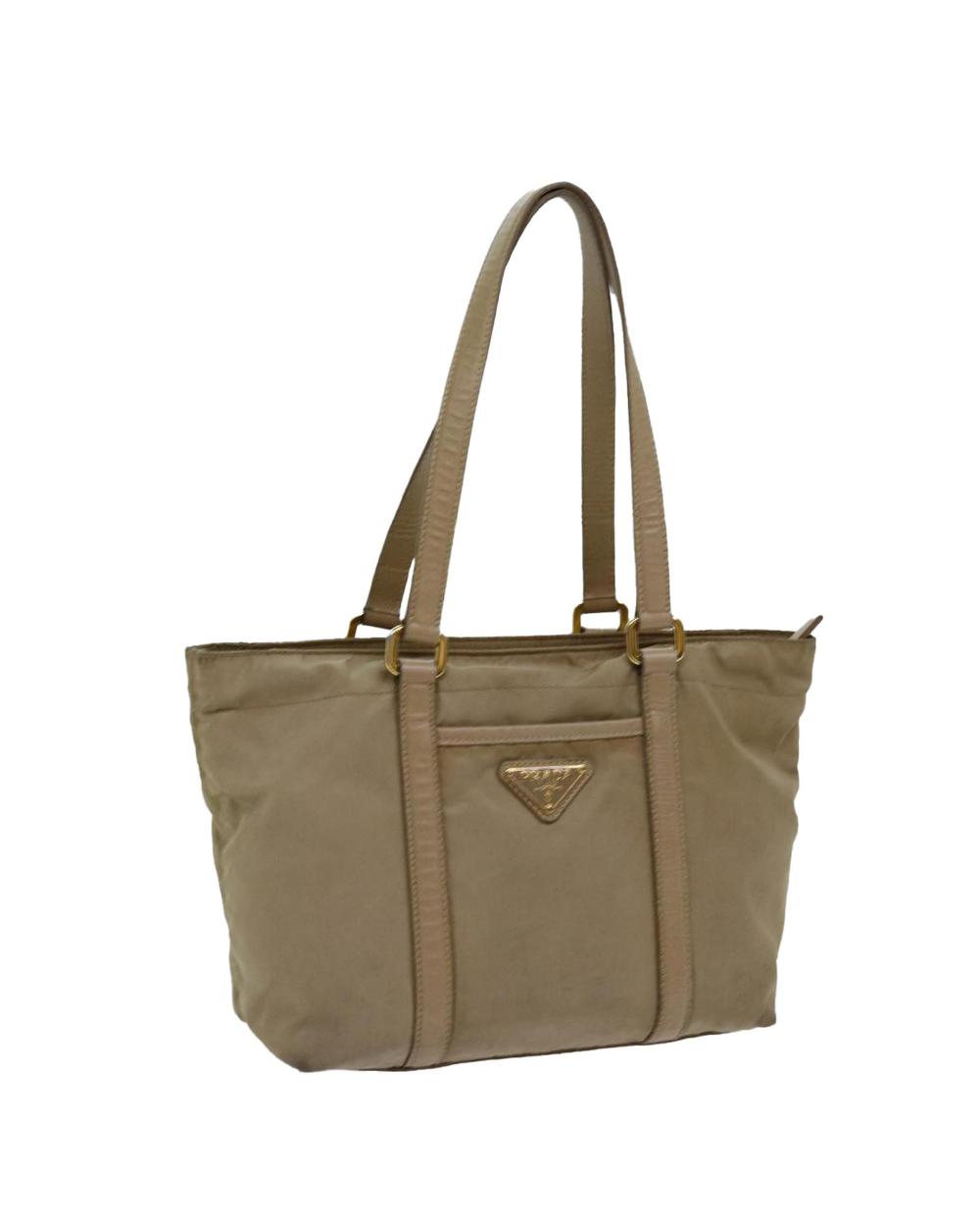Beige Nylon Prada Tote
