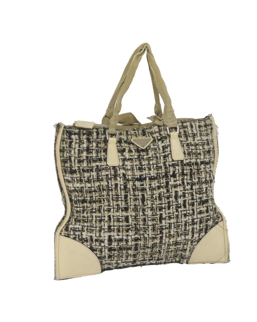Beige Wool Prada Handbag