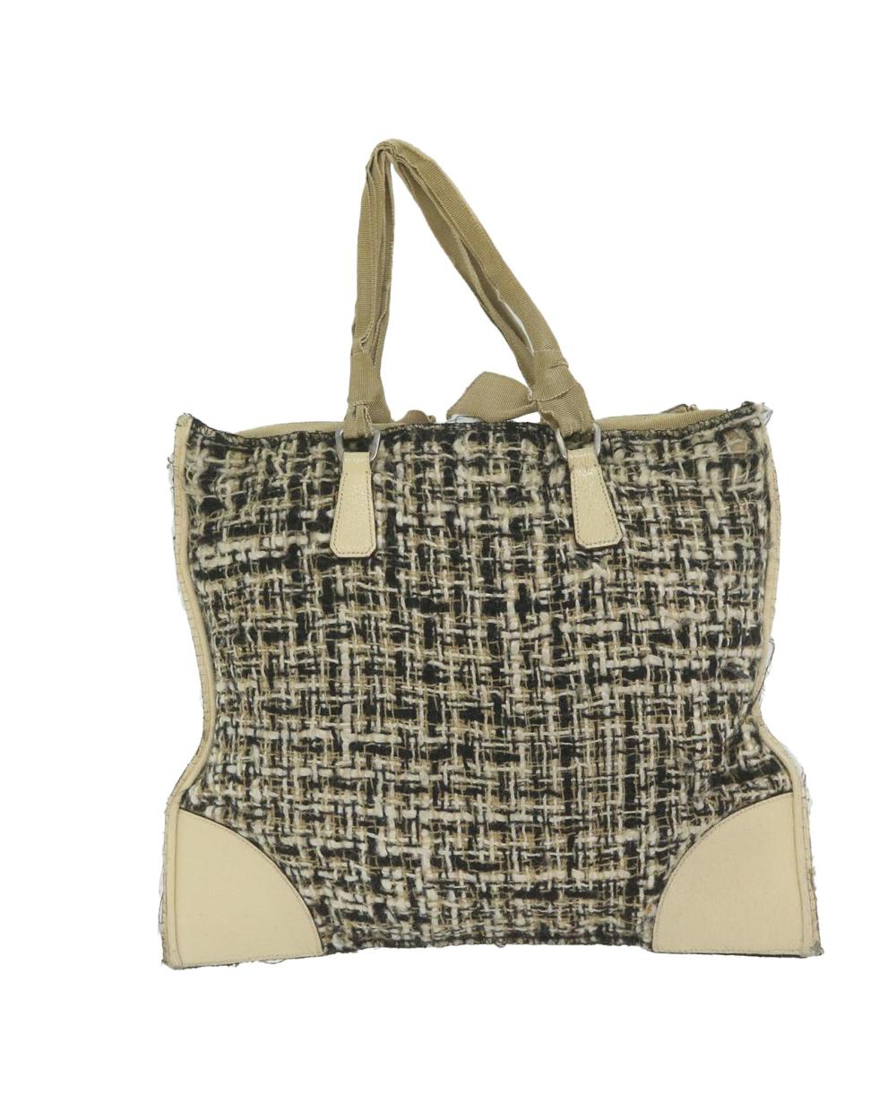 Beige Wool Prada Handbag