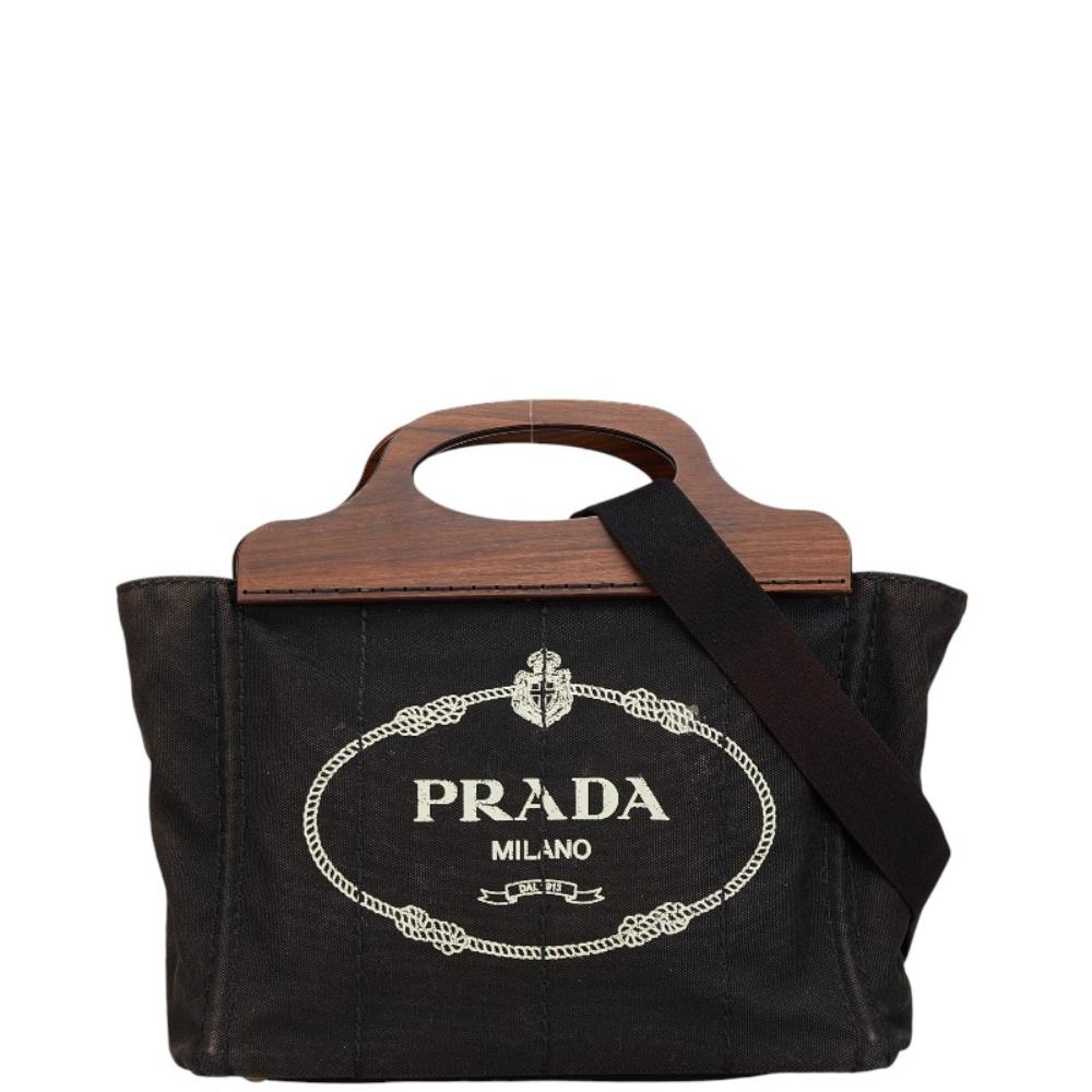 Black Canvas Prada Handbag