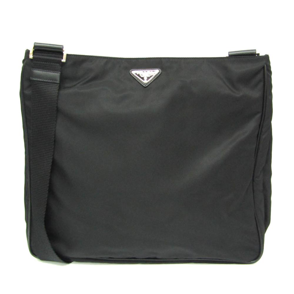 Black Leather Prada Shoulder Bag