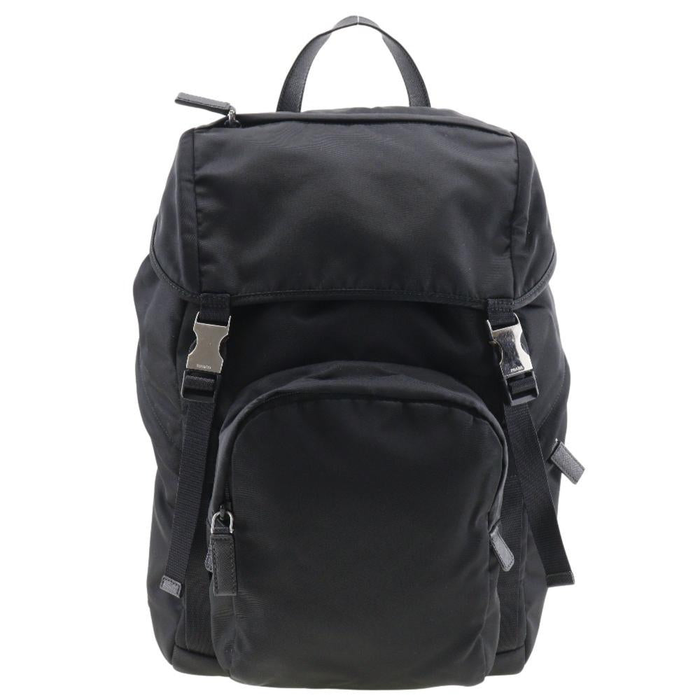 Black Leather Prada Backpack