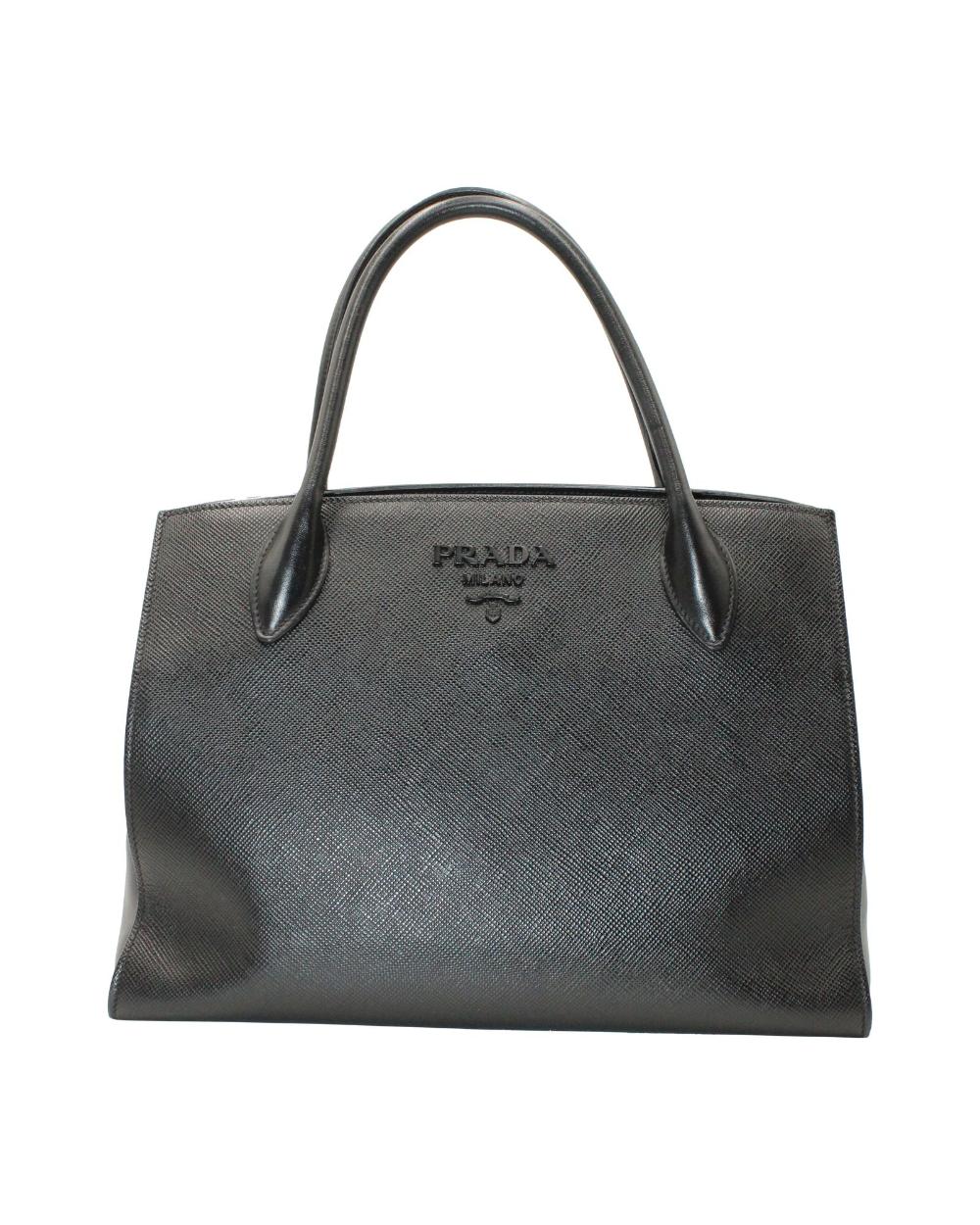 Black Leather Prada Tote
