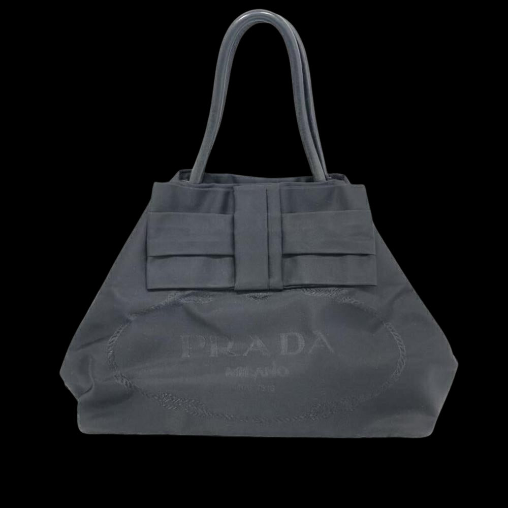 Black Leather Prada Tessuto